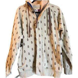 Grenade Hoodie Full Zip Sweater Drawstring Black Y2K-era streetwear size M
